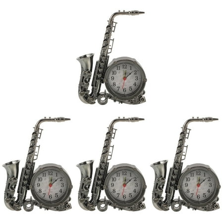 4pcs Retro Alarm Clock Tabletop Clock Decorative Desktop Clock for Home Bedroom