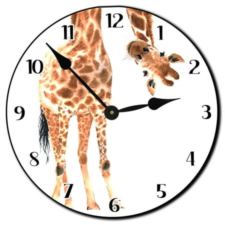 Adorable Giraffe Wall Clock | Beautiful Color, Silent Mechanism, Made in USA