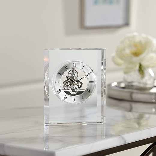 Aimee 6" High Rectangular Crystal Table Clock