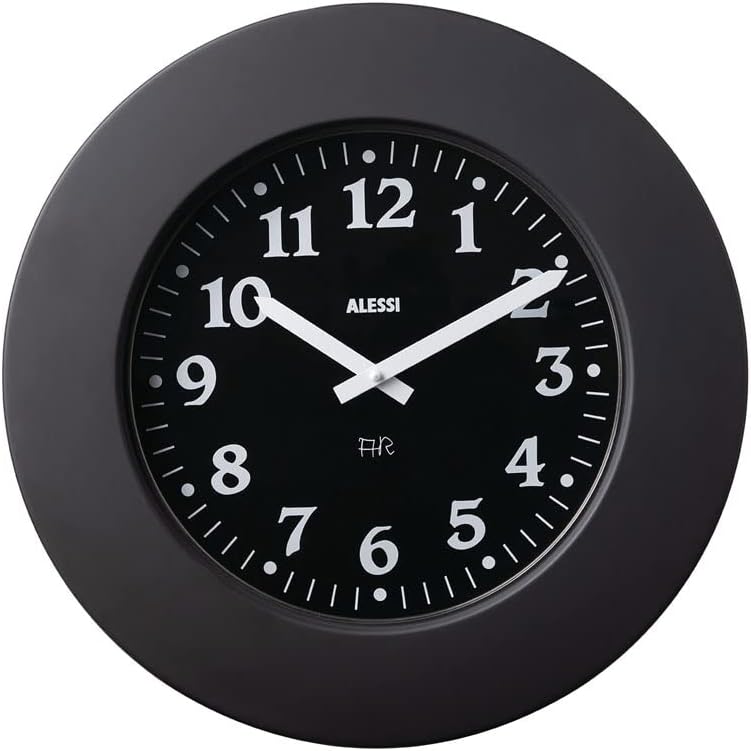 Alessi Momento Wall Clock, Black - 11 BB