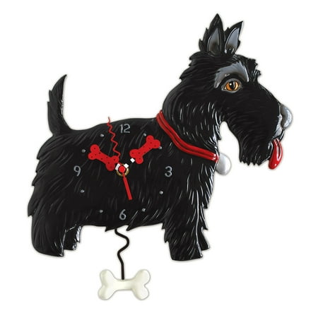 Allen Designs Black Scottie Dog Pendulum Wall Clock