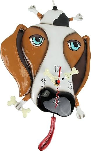 Allen Designs Buckley The Dachshund Dog Wall Mounted Pendulum Clock