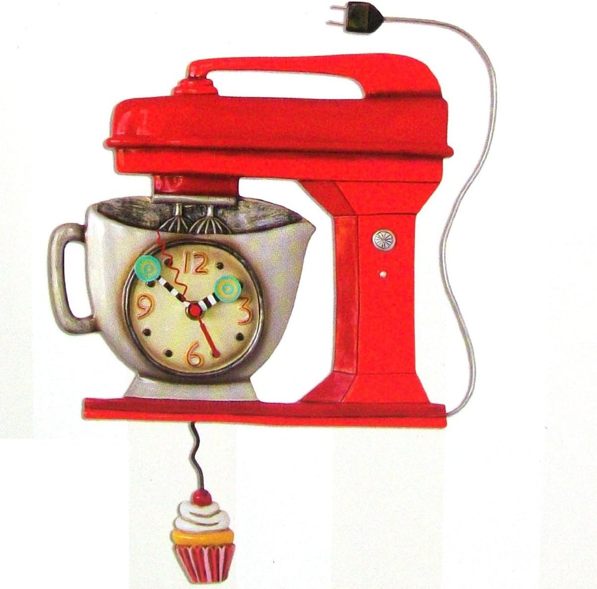 Allen Design Studios Vintage Mixer Red Mixer Kitchen Wall Clock