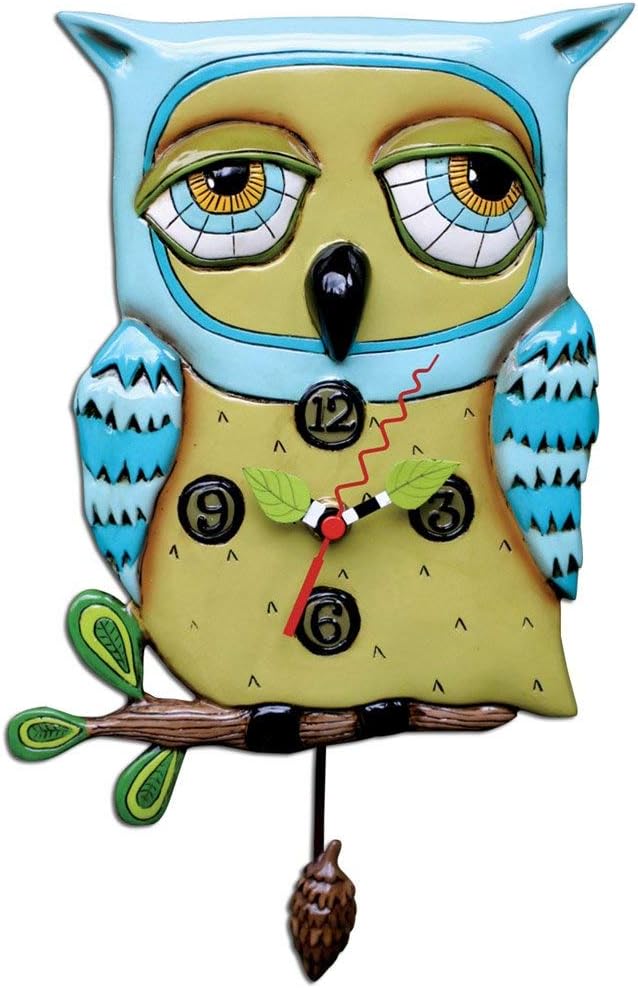 Allen Studio Designs Old Blue Owl Clock