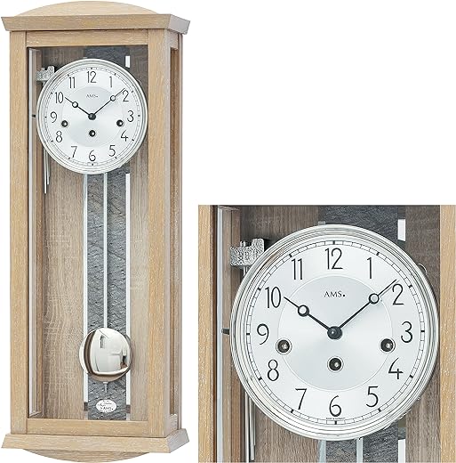 AMS Regulator Wall Clock with Aluminium dial, 14 Day Running time from