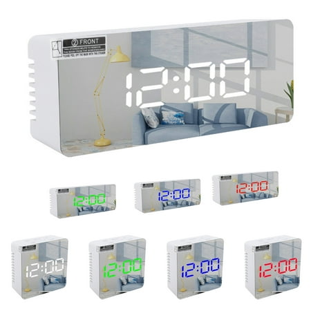 Andvari Multi-Function LED Display Mirror Alarm Clock - Rectangle and Square Designs for Home, Modern and Sleek