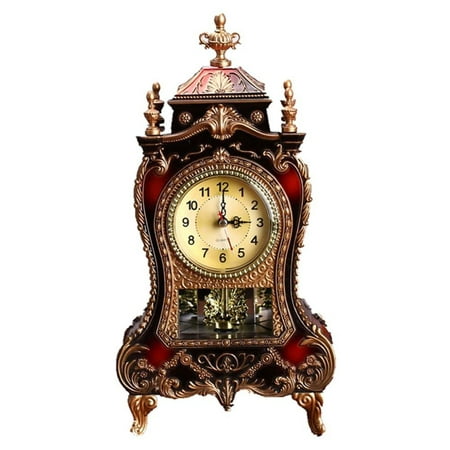 Antique Clock,Vintage european-style Table Desk Clock,Wall Clock With Pendulum And Chimes for Home Decoration