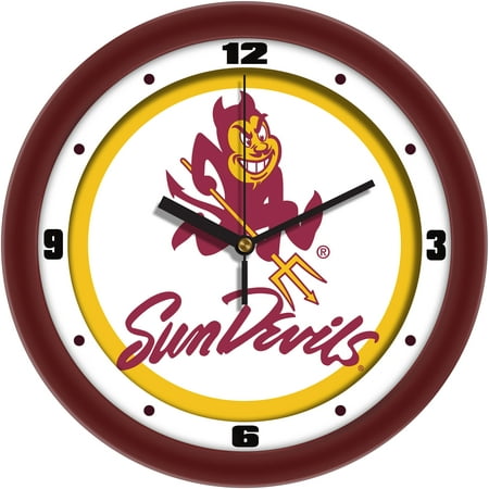 Arizona State Sun Devils 11.5'' Suntime Premium Glass Face Traditional Logo Wall Clock