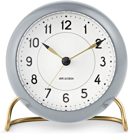 Arne Jacobsen Station Table Clock, 11cm, Gray