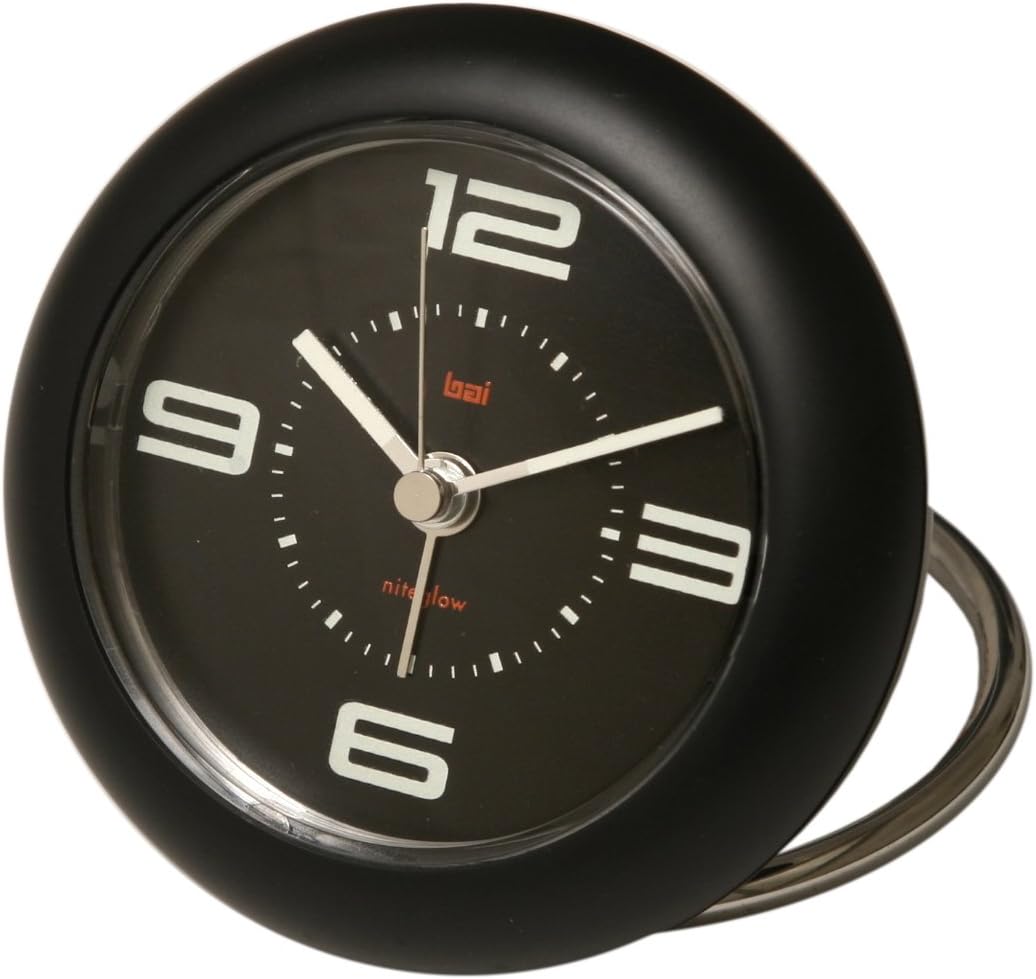 BAI Rondo Travel Alarm Clock, Velocity Black