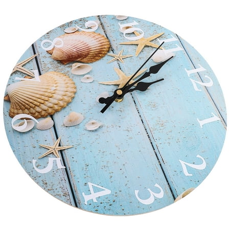 Beach Landscape Wall Clock Decor Mute Hanging Clock Beach Scenery Designed Clock Wall Clocks Household Wall Clock