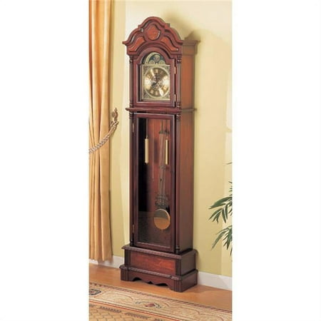 Benzara Old-style Wooden Grandfather Clock with Chime, Brown