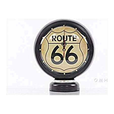 Black Gasoline 66 Gas Pump Clock