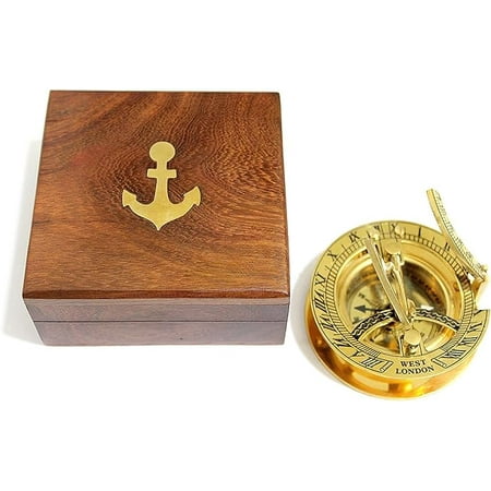 Brass Sundial Compass - Pocket Sundial Compass Rustic Vintage Home Decor