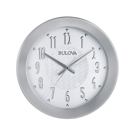 Bulova C4878 Fantasmic Bluetooth Wireless Stereo Speaker Indoor/Outdoor Wall Clock, Silver