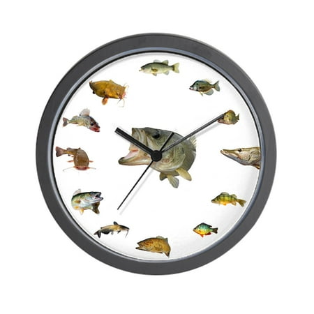 CafePress - Fish Clock - Unique Decorative 10 Wall Clock