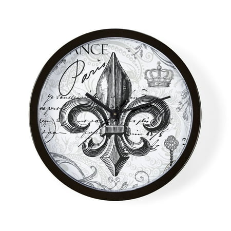 CafePress - Vintage French Fleur De Lis - Unique Decorative 10 Wall Clock