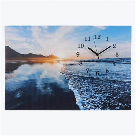 Canvas Beach Wall Art with LED Light & Clock