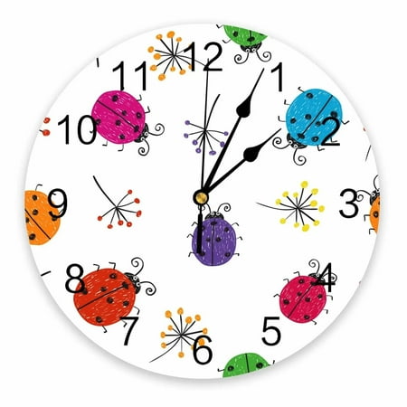 Cartoon Wall Clocks Brief Design Silent Home Cafe Office Decor Clocks for Kitchen Large Wall Clocks 25cm（10 Inch）