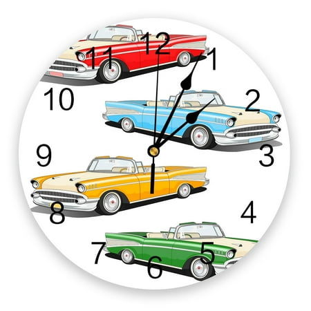 Car Wheel Vehicle Headlight Wall Clock Living Room Bedroom Wall Watch Mute Cartoon Wall Clock Home Decoration