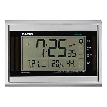 CASIO Clock Radio Solar Silver Digital Living Environment Temperature Humidity Calendar Display Stand-Alone IDS-160J-8JF// Battery