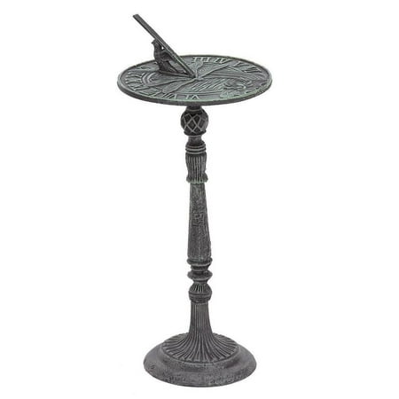 Cast Iron Rustic Verdigris Whimsical Dragonfly Garden Sundial Roman Numerals