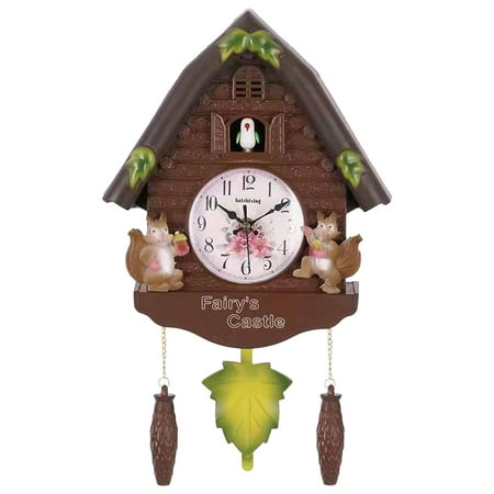 Classical Cuckoo Wall Clock Resin Non Ticking for Living Room Bathroom Home D