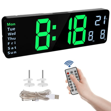 Clocks Table Wall Chiming Seniors Digital Electronic LED Hanging Remote Control