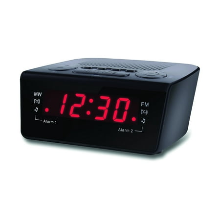 Coby Digital Alarm Clock with AM/FM Radio and Dual Alarm