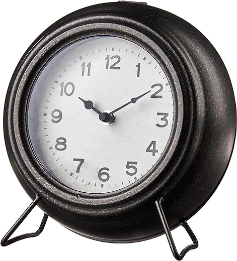 Creative Co-Op Black Metal Mantel Clock