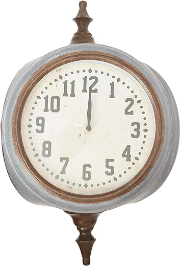 Creative Co-Op Metal Double Sided Wall Clock