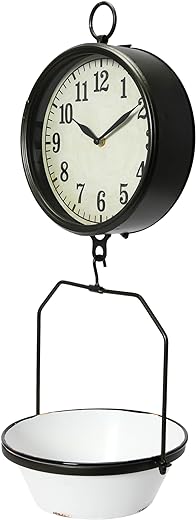 Creative Co-Op White Decorative Reproduction Scale Wall Clock