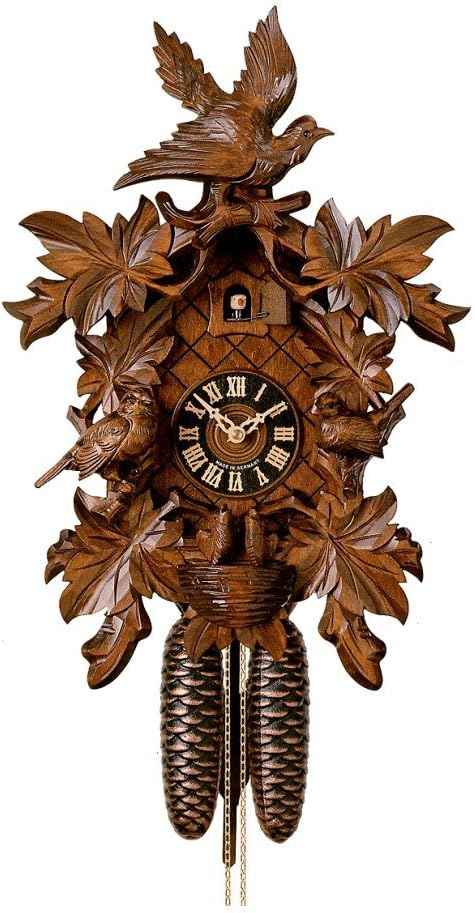 Cuckoo Clock 7 Leaves, 3 Birds, Nest HO 881/4nu