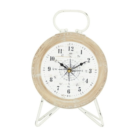 DecMode 13 Brown Metal Compass Clock