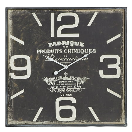 DecMode 23 Black Wooden Wall Clock