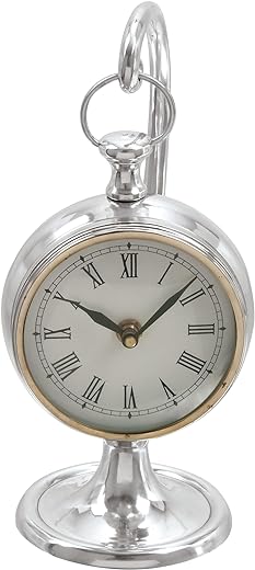 Deco 79 Coastal Aluminum Clock, SMALL SIZE, Polished Silver,white,polished Brass,black