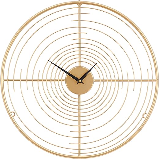 Deco 79 Metal Open Frame Swirl Wall Clock, 20 x 2 x 20, Gold