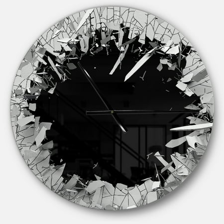 Designart 'Abstract Broken Wall 3D Design' Metal Wall Clock