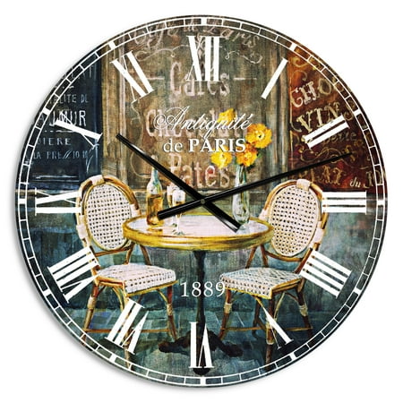 Designart 'French Cafe' Traditional wall clock