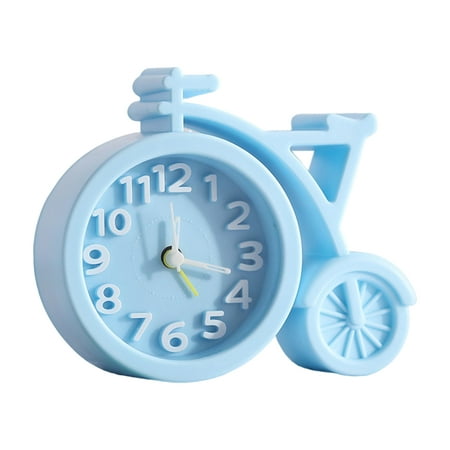 Deyuer Table Clock Stable Wide Application Energy-saving Bike Shape High Accuracy Bedside Clock for Home ,Blue