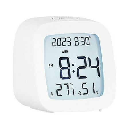 Digital Alarm Clock Temperature Humidity Calendar Week Display With Backlight Electronic Desktop Clock 12/24H LED Alarm Clock