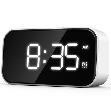 Digital Alarm Clock with 5-inch LED Screen Bedside Alarm Clock 2 USB Charging Ports LED Alarm Clock with 12/24H and 6 Brightness for Heavy Sleeper Kids Elderly