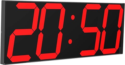 Digital LED Wall Clock Oversize Wall Clock with 6 Numbers Remote Control Count up/Count Down Timer Clock Auto Dimmer Big Calendar & Thermometer