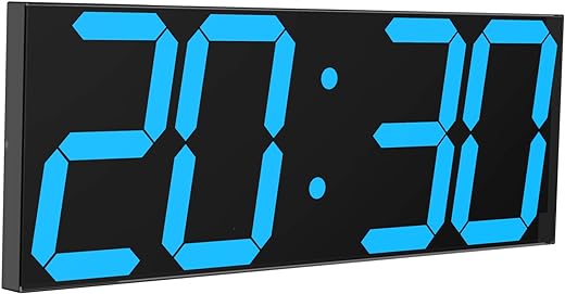 Digital LED Wall Clock, Oversize Wall Clock with 6” Numbers, Remote Control Count up/Countdown Timer Clock, Auto Dimmer, Big Calendar and Thermometer(Ice Blue)