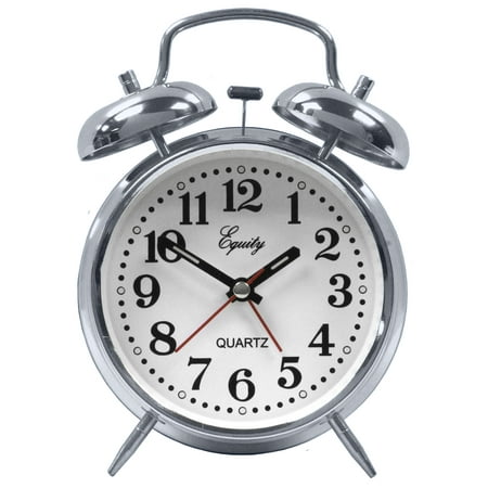 Equity 13014 Silver Twinbell Quartz Analog Alarm Clock