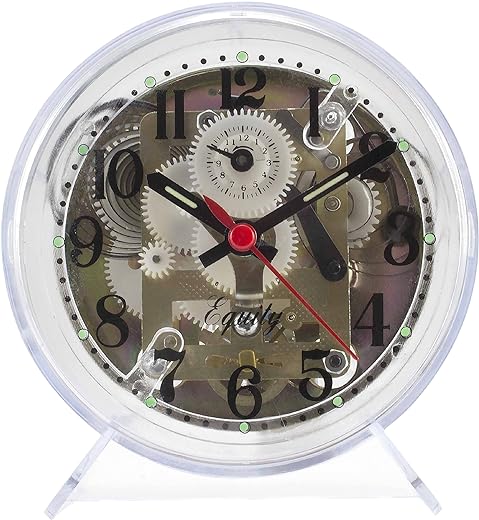 Equity 14073 Clear Wind-Up Clock, 4.00 x 2.00 x 4.25