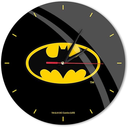 ERT GROUP Original and Officially Licensed DC Wall Clock with Shiny Matte Silent Unique Design, Lacquered Metal Hands, 30.5 cm (12 )