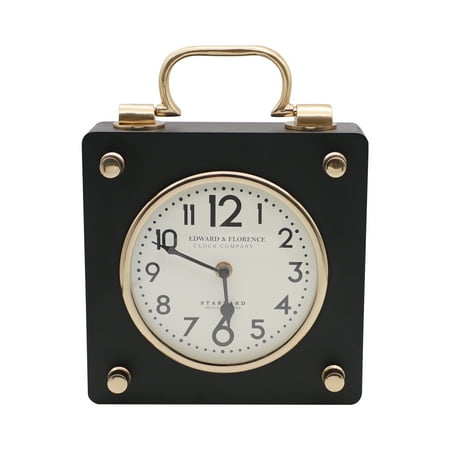 European Vintage Desk Clock, Brass Solid Wood Alarm Clock, Desktop Decoration, Home Decor Desktop Ornament Art Alarm Clock Seat Clock