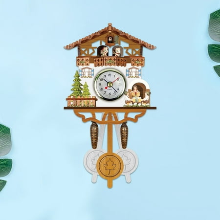 GBSELL Home Clearance Cuckoo Cuckoo Wall Clock Chime Alarm Clock Retro Clock Wooden Living Room Clock Gifts for Women Men Mom Dad