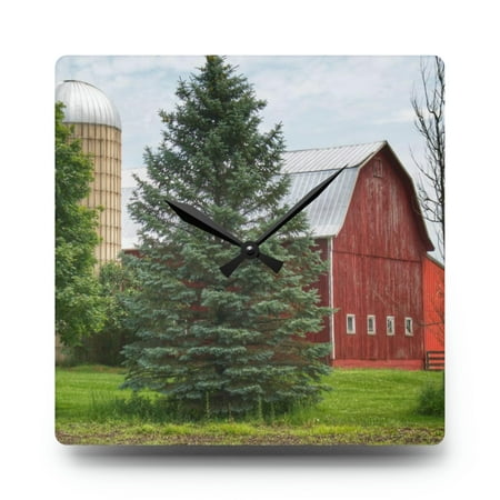 German Road Red| Barn Boutique Acrylic Analog Wall Clock